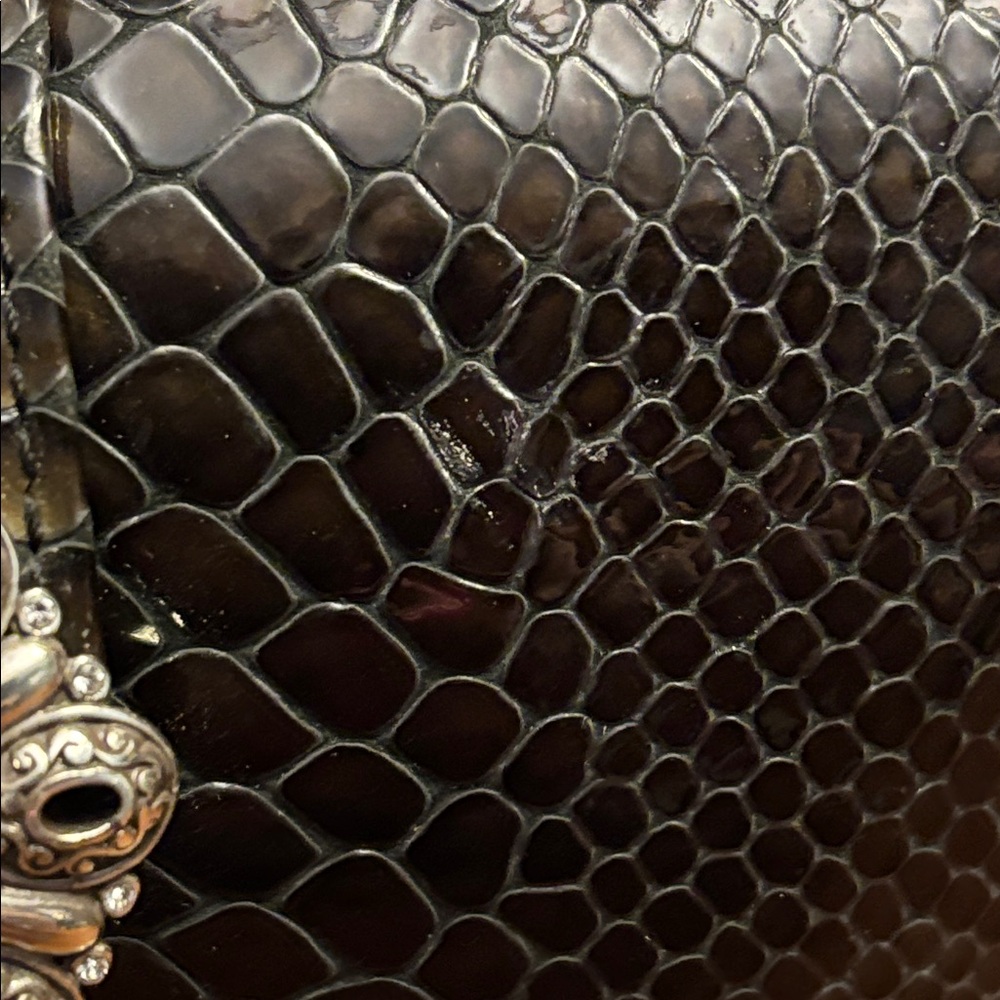 Brighton Luminesce Black Glossy Python Jeweled Me… - image 3